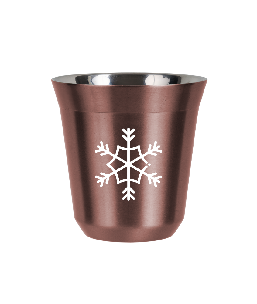 Tasse 150 ml OR ROSE "Flocon de neige (blanc)"