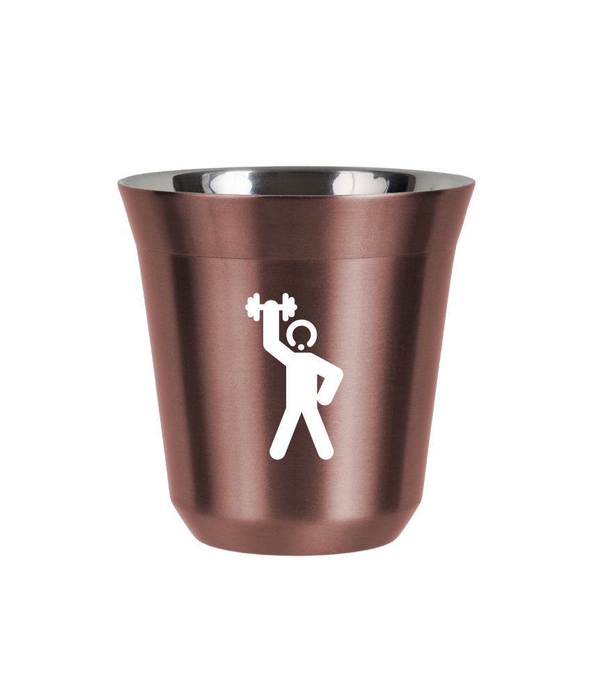 Tasse 150 ml OR ROSE "Homme fort 2 (blanc)" Tasse 150 ml OR ROSE "Homme fort 2 (blanc)"