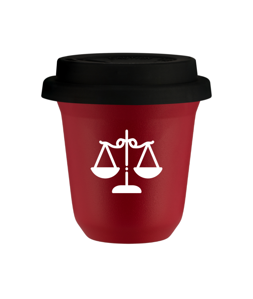 Tasse 150 ml ROUGE "Balance (blanc)", avec couvercle noir Tasse 150 ml ROUGE "Balance (blanc)", avec couvercle noir