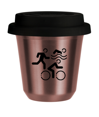 Tasse 80 ml OR ROSE "Sports", avec couvercle noir Tasse 80 ml OR ROSE "Sports", avec couvercle noir