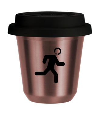 Tasse 80 ml OR ROSE "Coureur", avec couvercle noir Tasse 80 ml OR ROSE "Coureur", avec couvercle noir