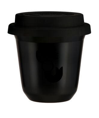 Tasse 80 ml NOIR "WARSZAWSKA SYRENKA (noir)", avec couvercle noir Tasse 80 ml NOIR "WARSZAWSKA SYRENKA (noir)", avec couvercle noir