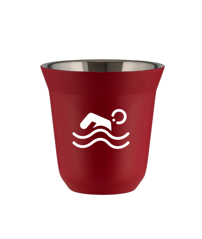 Tasse 150 ml ROUGE "Natation (blanc)" Tasse 150 ml ROUGE "Natation (blanc)"