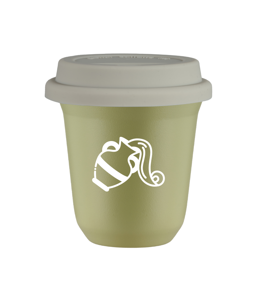 Tasse 150 ml PISTACHE "Verseau (blanc)", avec couvercle blanc Tasse 150 ml PISTACHE "Verseau (blanc)", avec couvercle blanc