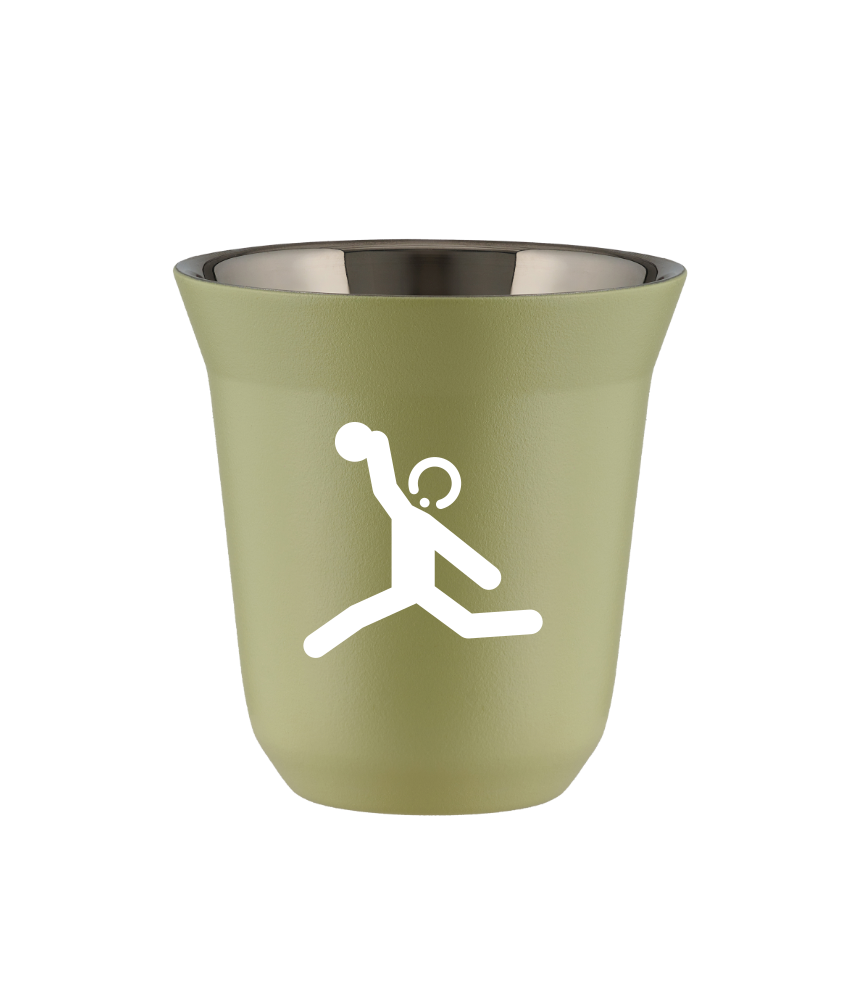 Tasse 150 ml PISTACHE "Lancer du disque (blanc)"
