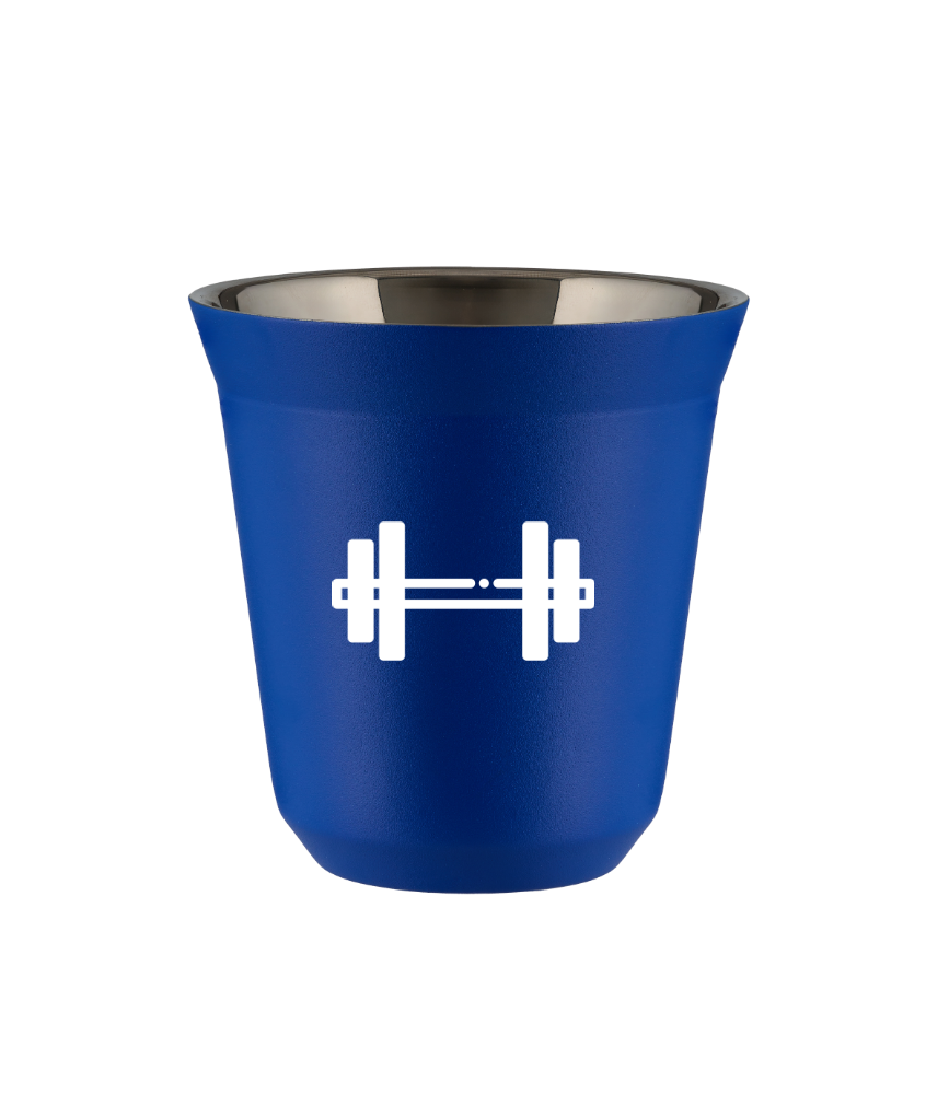 Tasse 150 ml BLEU "Haltère (blanc)"