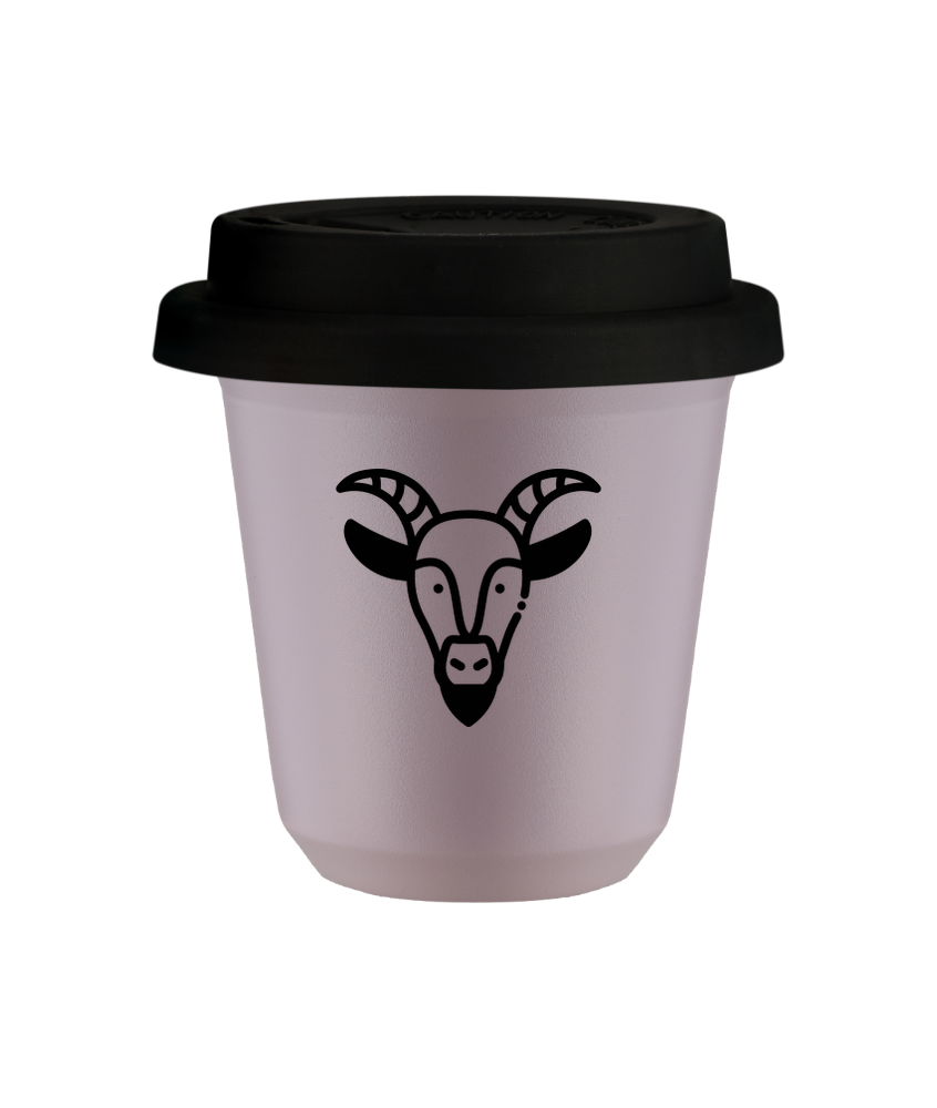 Tasse 240 ml LAVANDE "Capricorne", avec couvercle noir