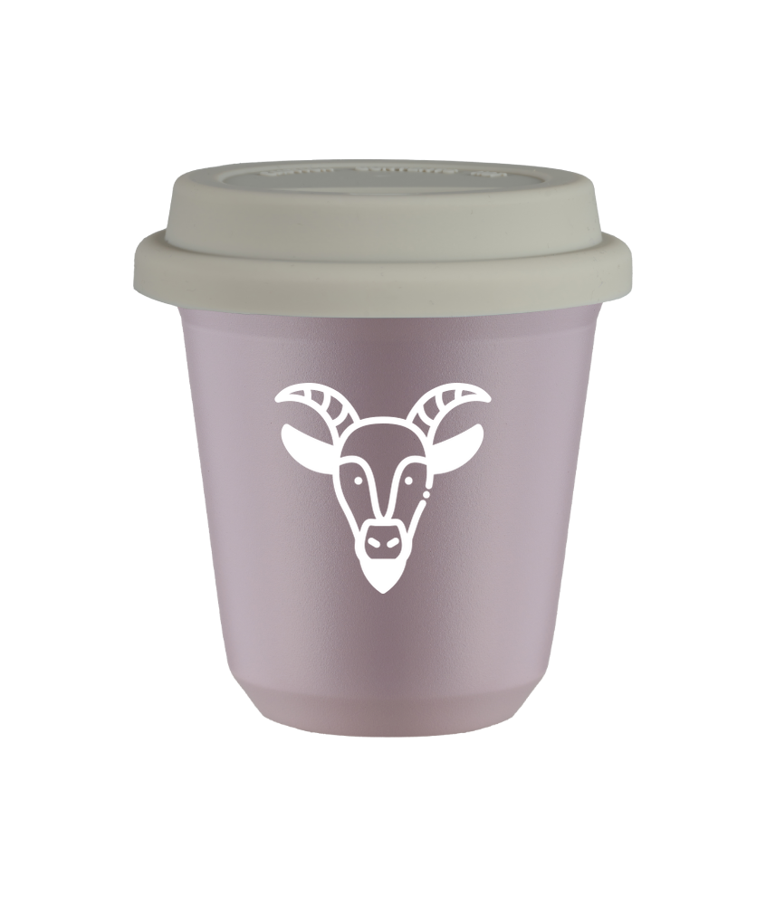 Tasse 240 ml LAVANDE "Capricorne (blanc)", avec couvercle blanc Tasse 240 ml LAVANDE "Capricorne (blanc)", avec couvercle blanc