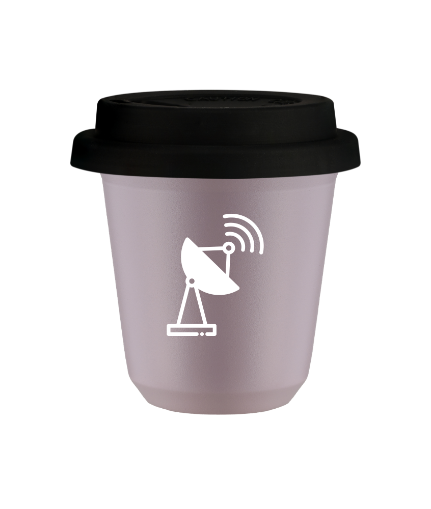 Tasse 240 ml LAVANDE "Antenne (blanc)", avec couvercle noir Tasse 240 ml LAVANDE "Antenne (blanc)", avec couvercle noir