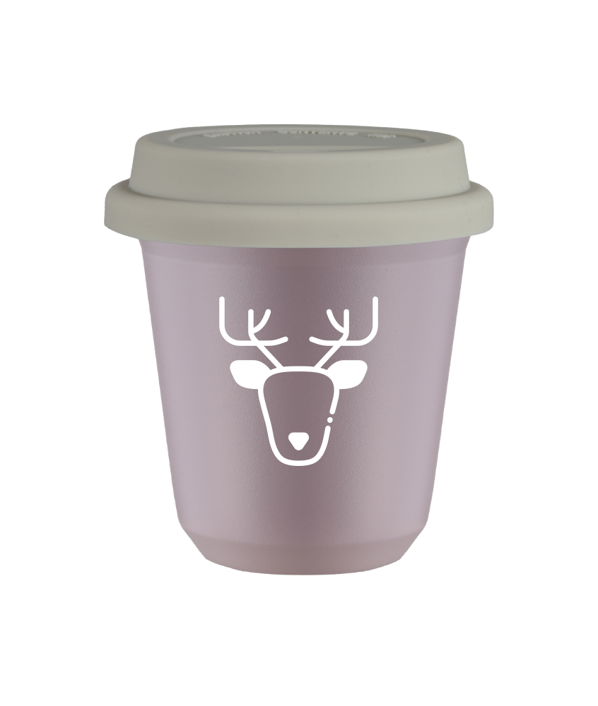 Tasse 240 ml LAVANDE "Renne (blanc)", avec couvercle blanc Tasse 240 ml LAVANDE "Renne (blanc)", avec couvercle blanc