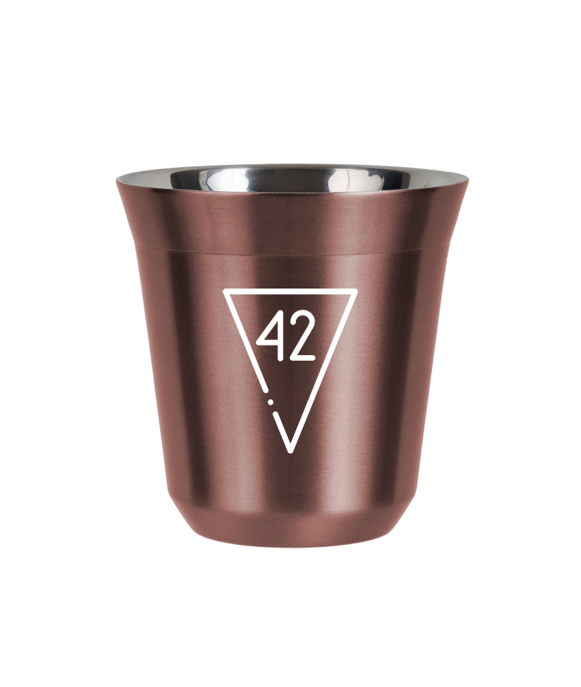 Tasse 80 ml OR ROSE "42 (blanc)"