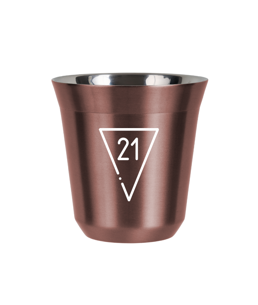 Tasse 80 ml OR ROSE "21 (blanc)"