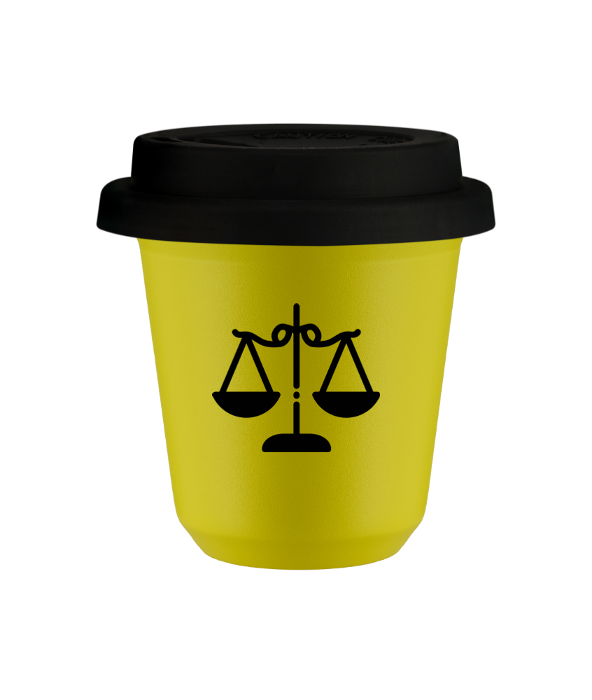 Tasse 240 ml JAUNE "Balance", avec couvercle noir Tasse 240 ml JAUNE "Balance", avec couvercle noir