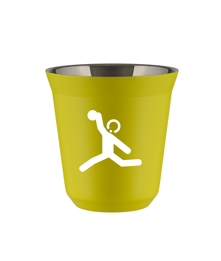 Tasse 240 ml JAUNE "Lancer du disque (blanc)" Tasse 240 ml JAUNE "Lancer du disque (blanc)"