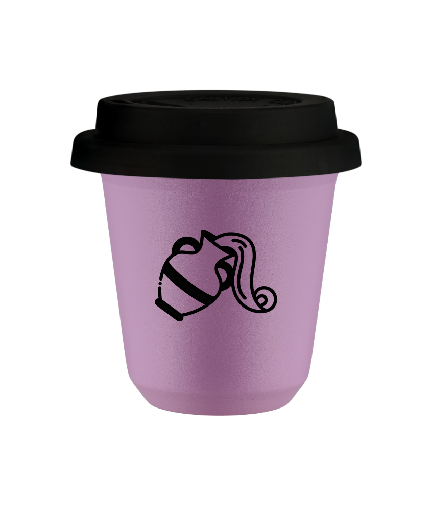 Tasse 240 ml LILAS "Verseau", avec couvercle noir