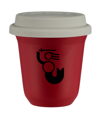 Tasse 80 ml ROUGE "WARSZAWSKA SYRENKA", avec couvercle blanc Tasse 80 ml ROUGE "WARSZAWSKA SYRENKA", avec couvercle blanc