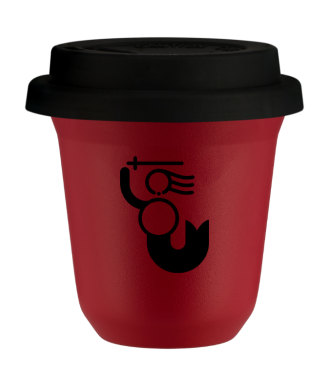 Tasse 80 ml ROUGE "WARSZAWSKA SYRENKA (noir)", avec couvercle noir Tasse 80 ml ROUGE "WARSZAWSKA SYRENKA (noir)", avec couvercle noir