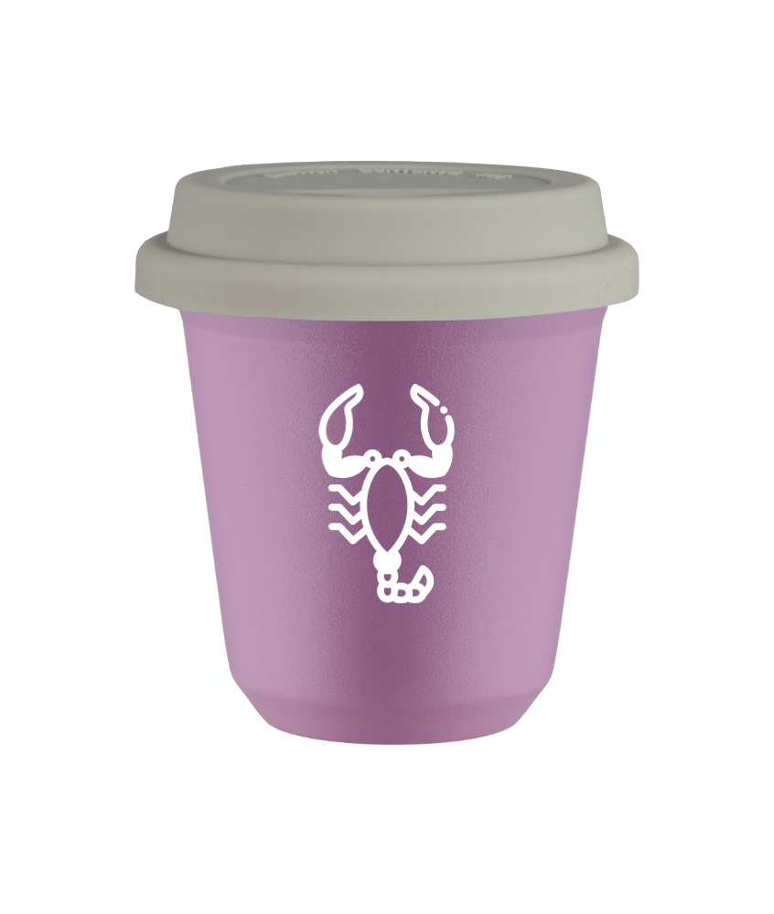 Tasse 240 ml LILAS "Scorpion (blanc)", avec couvercle blanc Tasse 240 ml LILAS "Scorpion (blanc)", avec couvercle blanc