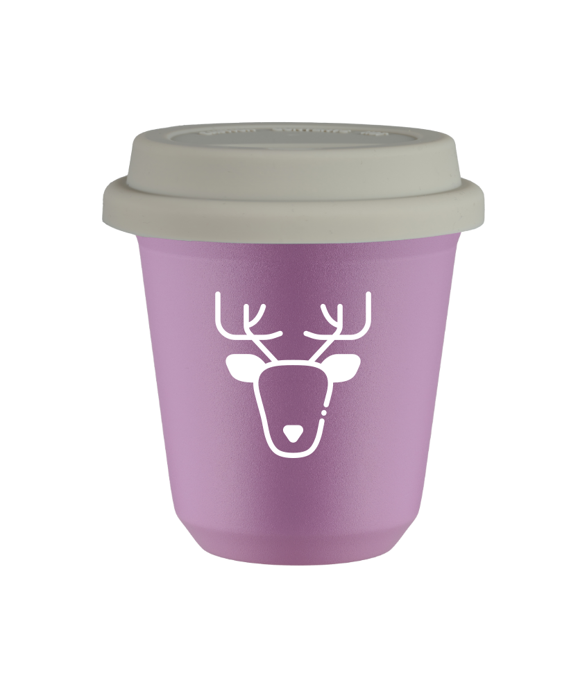 Tasse 240 ml LILAS "Renne (blanc)", avec couvercle blanc Tasse 240 ml LILAS "Renne (blanc)", avec couvercle blanc