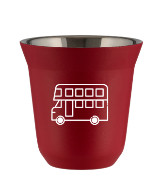 Tasse 80 ml ROUGE "Bus (blanc)" Tasse 80 ml ROUGE "Bus (blanc)"