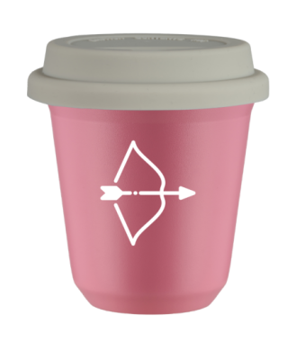 Tasse 240 ml ROSE "Sagittaire (blanc)", avec couvercle blanc Tasse 240 ml ROSE "Sagittaire (blanc)", avec couvercle blanc