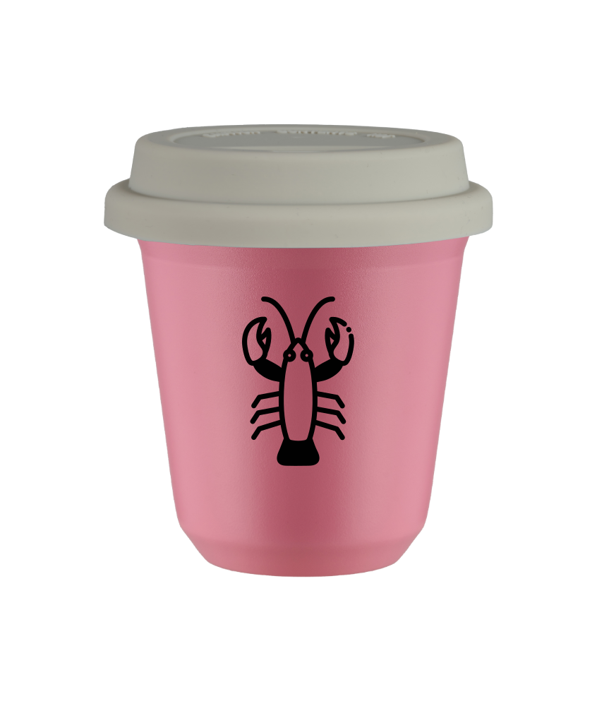 Tasse 240 ml ROSE "Cancer", avec couvercle blanc