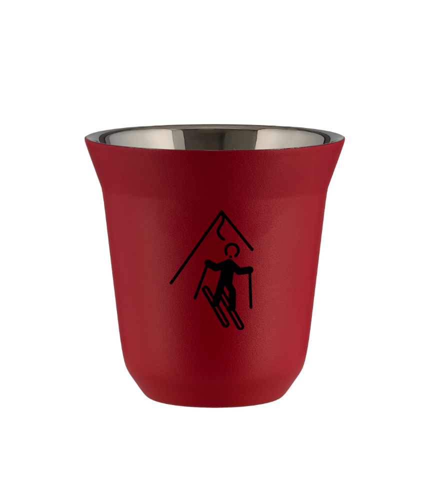 Tasse 80 ml ROUGE "Ski (noir)"