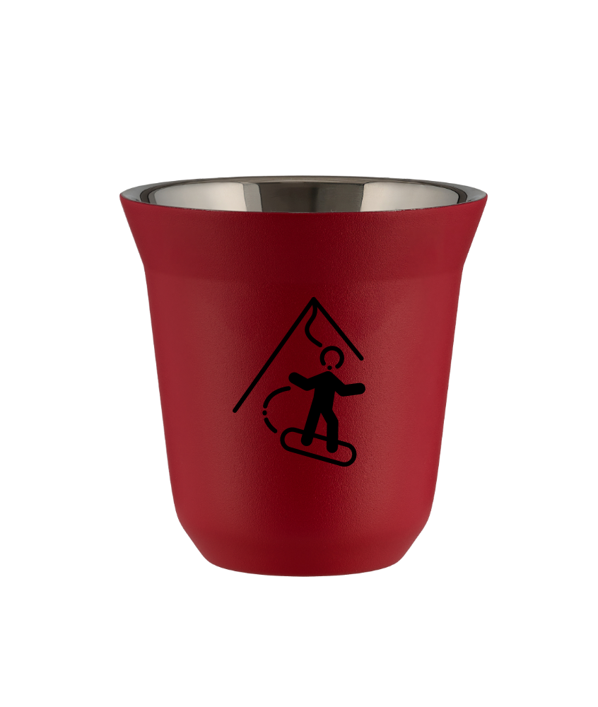 Tasse 80 ml ROUGE "Snowboard"
