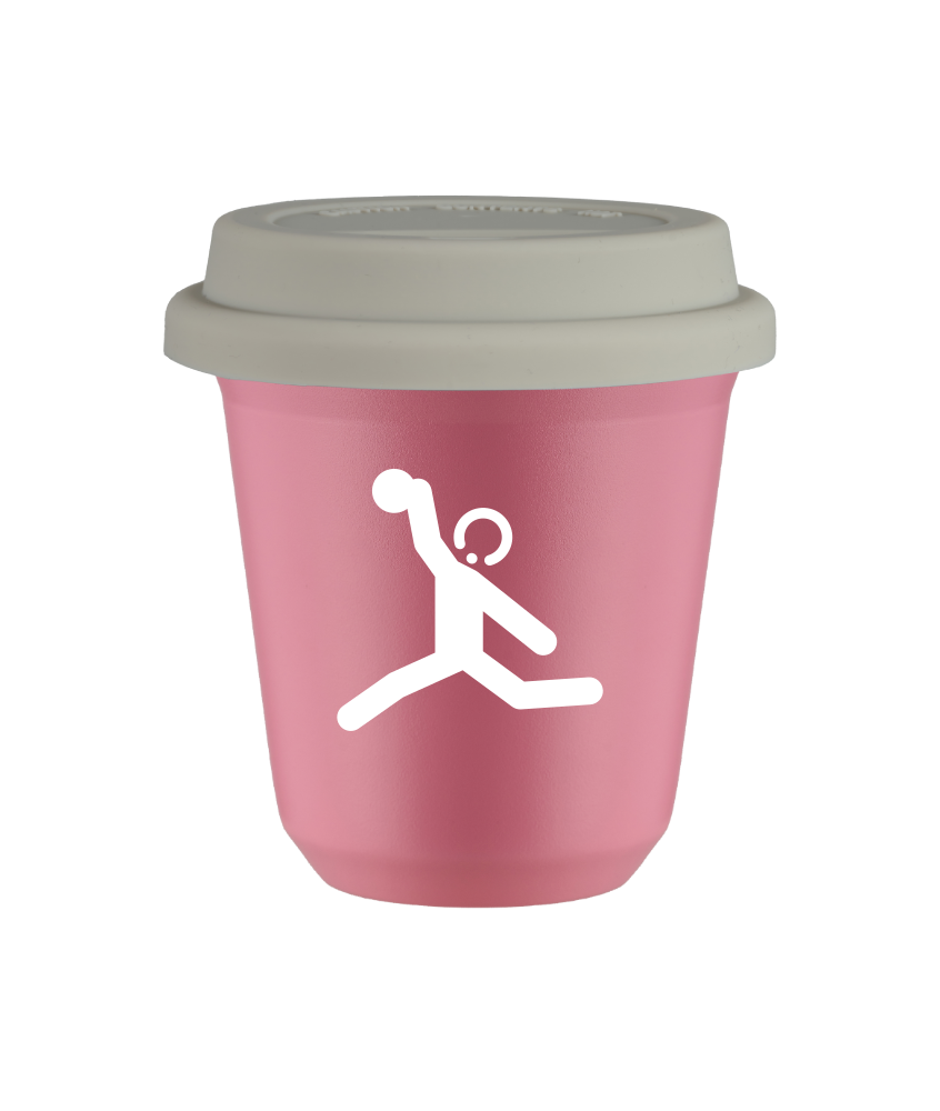 Tasse 240 ml ROSE "Lancer du disque (blanc)", avec couvercle blanc Tasse 240 ml ROSE "Lancer du disque (blanc)", avec couvercle blanc