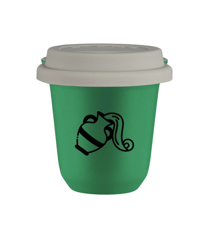 Tasse 80 ml VERT "Verseau (noir)", avec couvercle blanc Tasse 80 ml VERT "Verseau (noir)", avec couvercle blanc