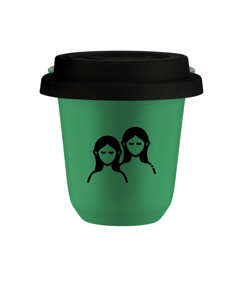 Tasse 80 ml VERT "Sports nautiques (noir)", avec couvercle noir Tasse 80 ml VERT "Sports nautiques (noir)", avec couvercle noir