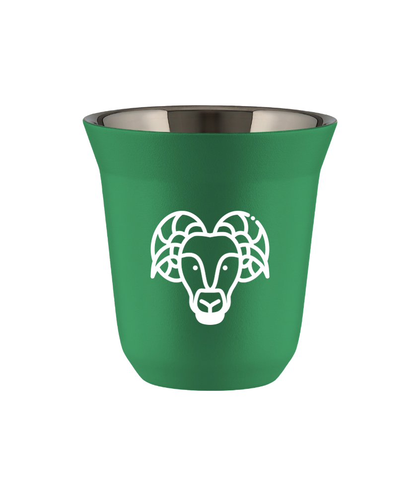 Tasse 80 ml VERT "Bélier (blanc)" Tasse 80 ml VERT "Bélier (blanc)"