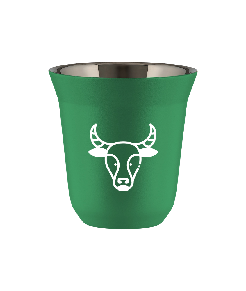 Tasse 80 ml VERT "Taureau (blanc)" Tasse 80 ml VERT "Taureau (blanc)"