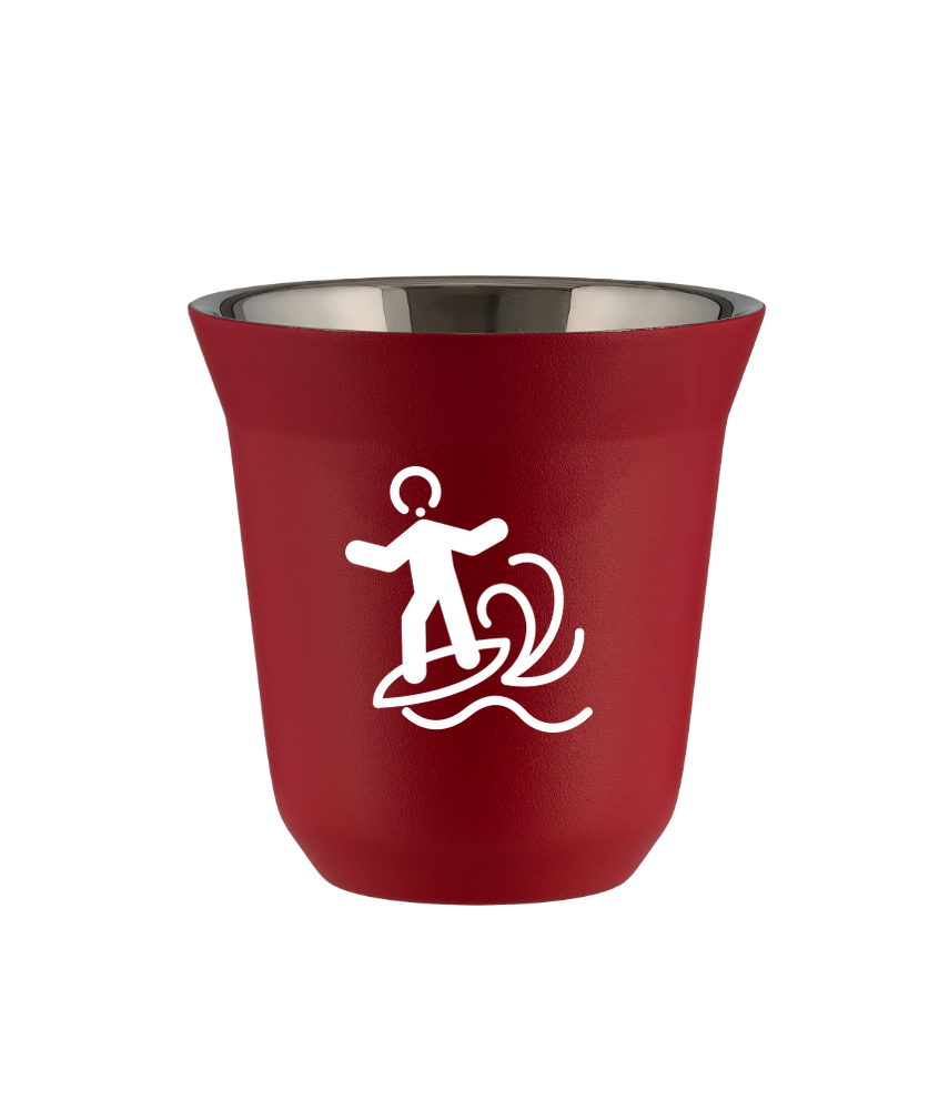 Tasse 80 ml ROUGE "Planche à voile (blanc)"