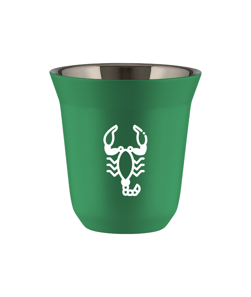 Tasse 80 ml VERT "Scorpion (blanc)" Tasse 80 ml VERT "Scorpion (blanc)"