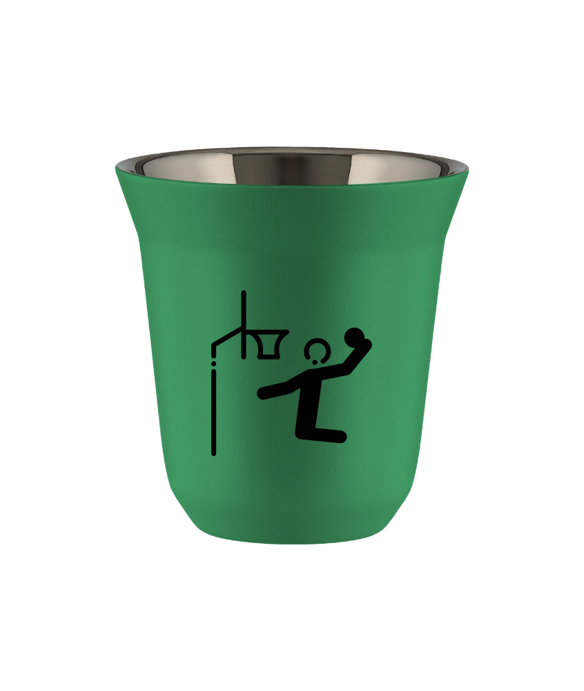 Tasse 80 ml VERT "Basket-ball (noir)" Tasse 80 ml VERT "Basket-ball (noir)"