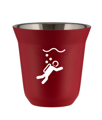 Tasse 80 ml ROUGE "Plongée (blanc)" Tasse 80 ml ROUGE "Plongée (blanc)"