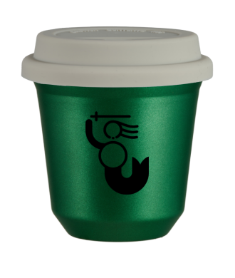 Tasse 80 ml VERT MÉTALLIQUE "WARSZAWSKA SYRENKA", avec couvercle blanc Tasse 80 ml VERT MÉTALLIQUE "WARSZAWSKA SYRENKA", avec couvercle blanc