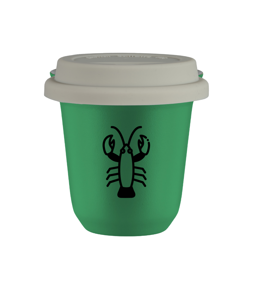 Tasse 150 ml VERT "Cancer (noir)", avec couvercle blanc Tasse 150 ml VERT "Cancer (noir)", avec couvercle blanc