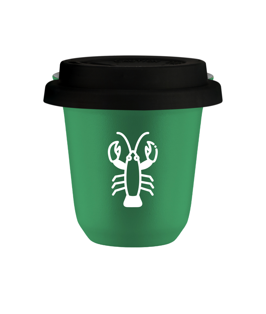Tasse 150 ml VERT "Cancer (blanc)", avec couvercle noir Tasse 150 ml VERT "Cancer (blanc)", avec couvercle noir