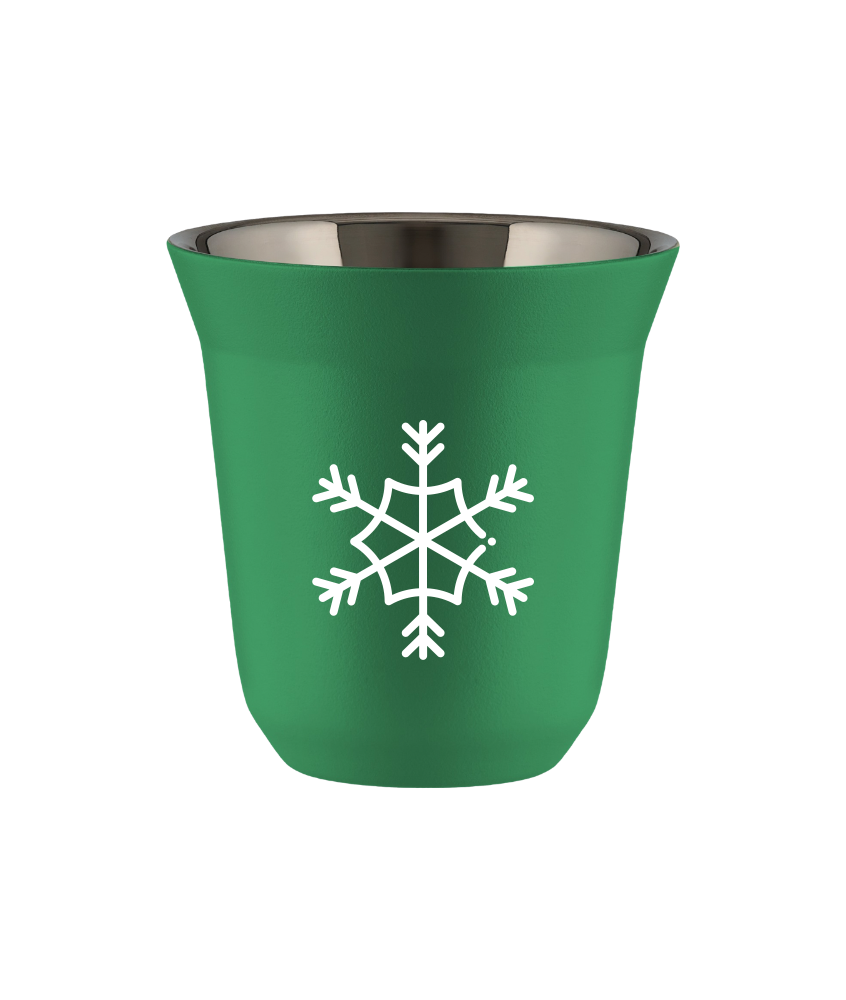 Tasse 150 ml VERT "Flocon de neige (blanc)"