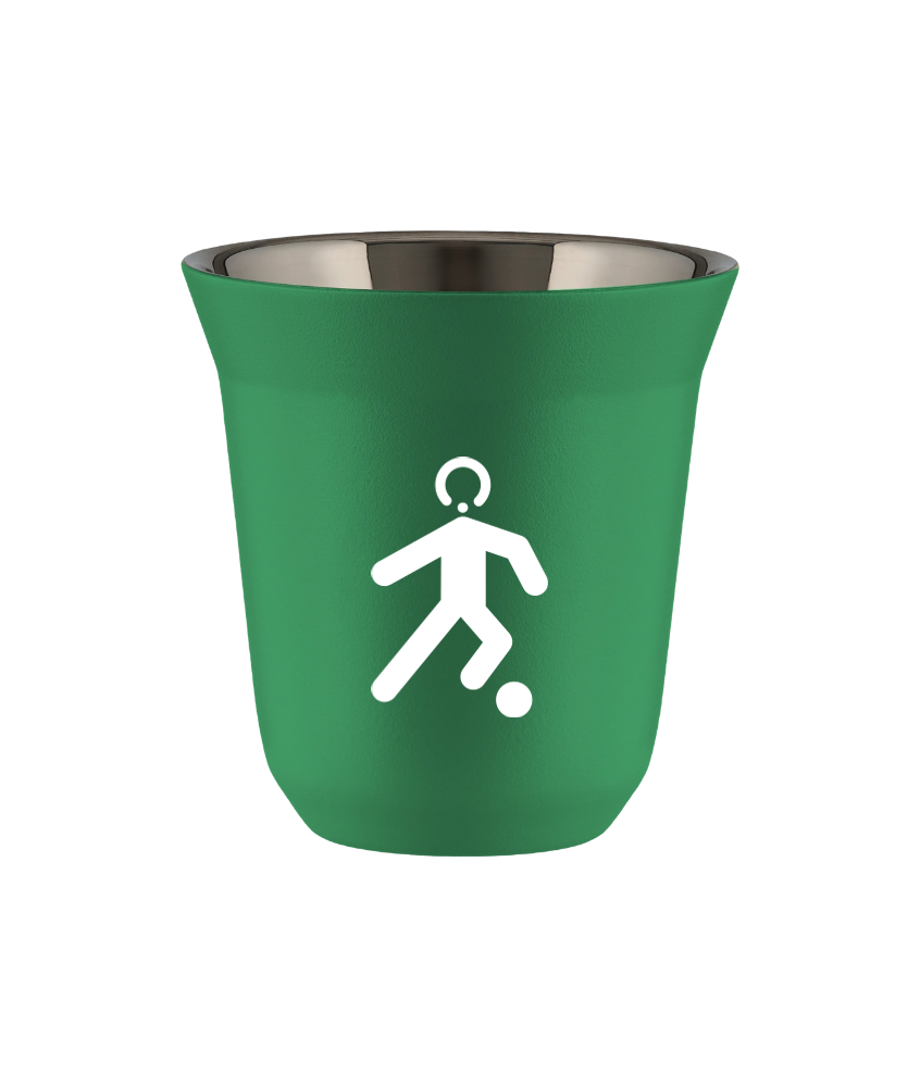 Tasse 150 ml VERT "Football (blanc)"