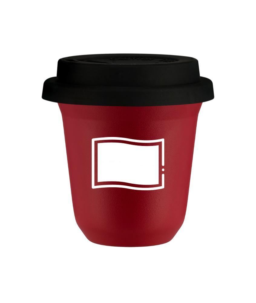 Tasse 80 ml ROUGE "Drapeau polonais (blanc)", avec couvercle noir Tasse 80 ml ROUGE "Drapeau polonais (blanc)", avec couvercle noir