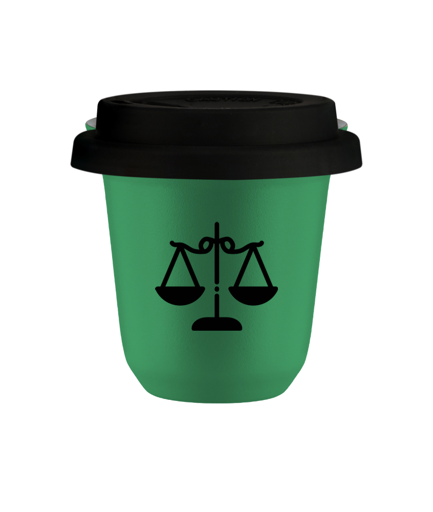 Tasse 240 ml VERT "Balance", avec couvercle noir Tasse 240 ml VERT "Balance", avec couvercle noir