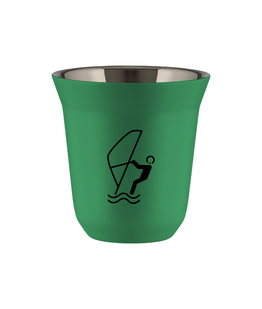 Tasse 80 ml VERT "Sports nautiques (noir)"