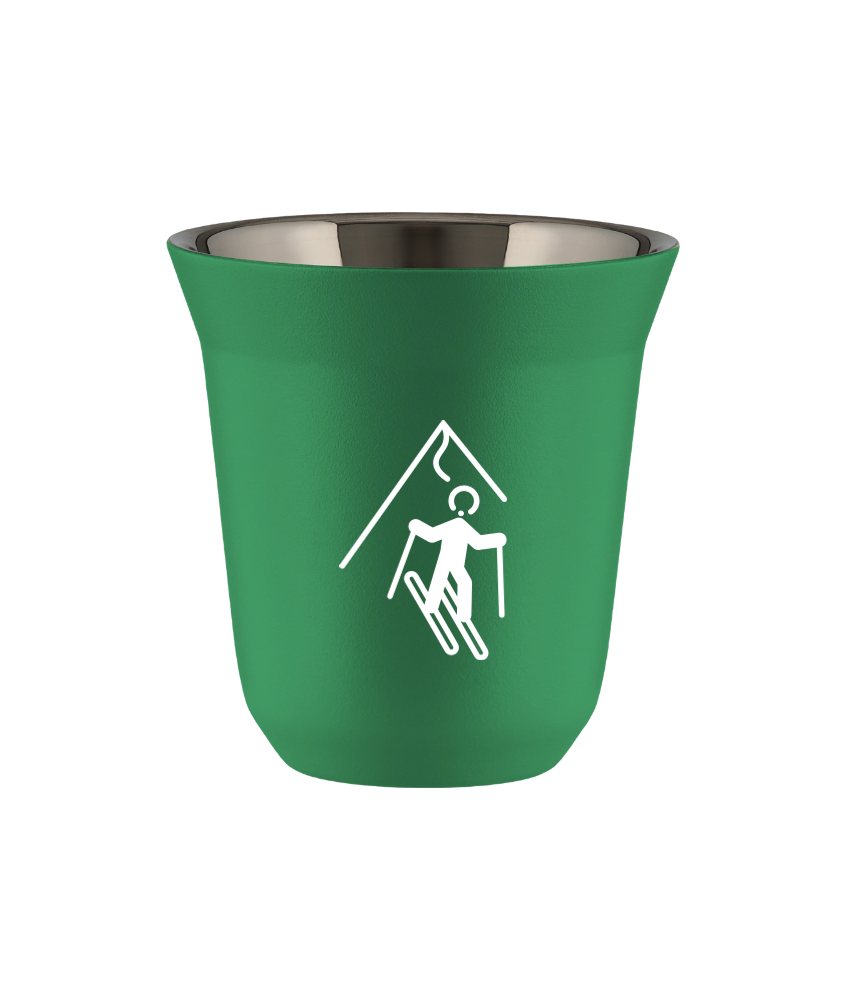Tasse 80 ml VERT "Ski (blanc)" Tasse 80 ml VERT "Ski (blanc)"