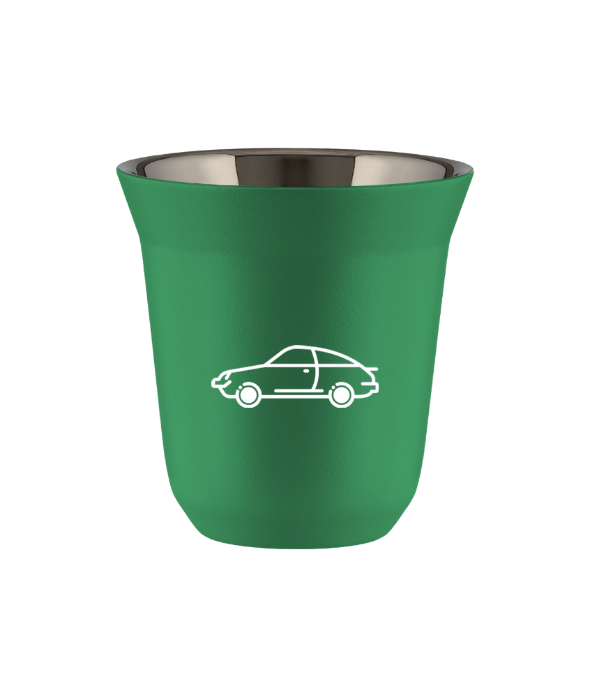 Tasse 80 ml VERT "Voiture (blanc)" Tasse 80 ml VERT "Voiture (blanc)"