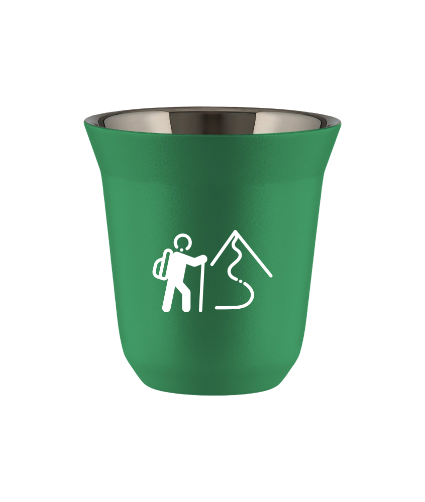 Tasse 80 ml VERT "Escalade 2 (blanc)" Tasse 80 ml VERT "Escalade 2 (blanc)"