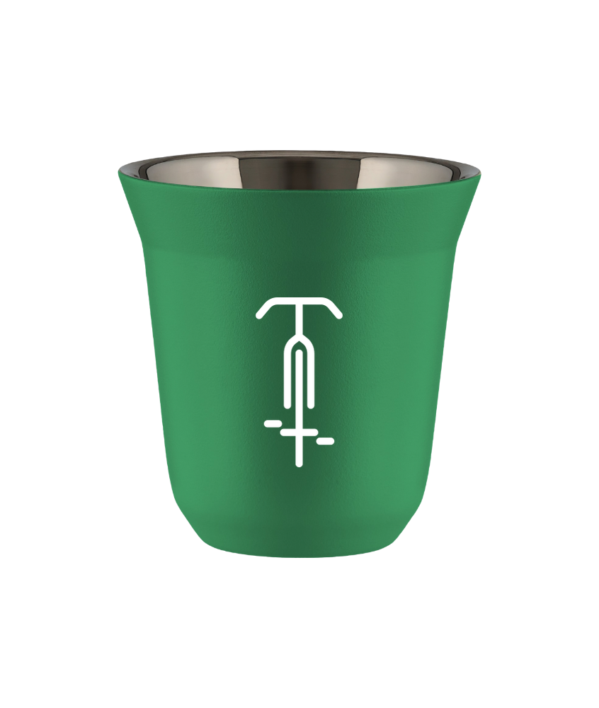 Tasse 80 ml VERT "Cyclisme 1 (blanc)"