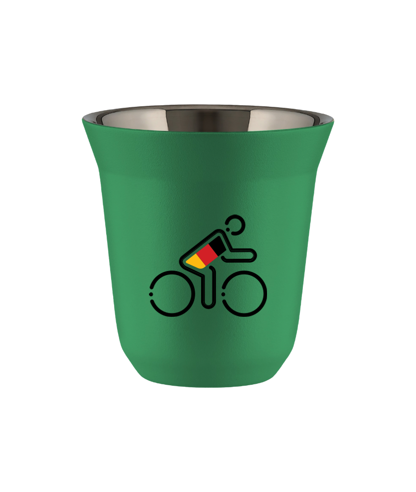 Tasse 80 ml VERT "Cycliste aux couleurs allemandes (noir)" Tasse 80 ml VERT "Cycliste aux couleurs allemandes (noir)"